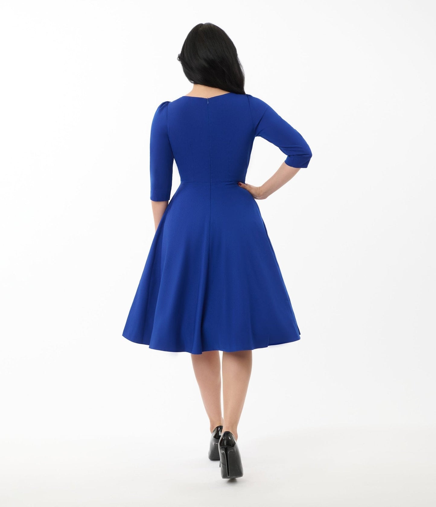 Heart My Closet 1950s Royal Blue Reese Swing Dress