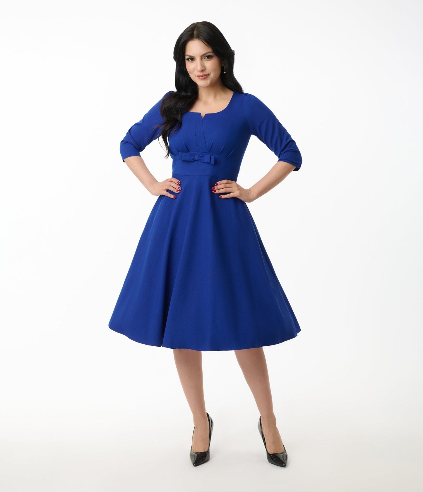 Heart My Closet 1950s Royal Blue Reese Swing Dress