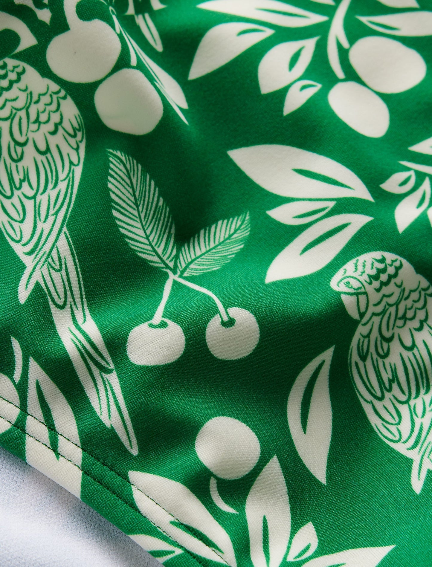 Classic Bikini Bottoms-Rich Emerald, Ornate Tropic