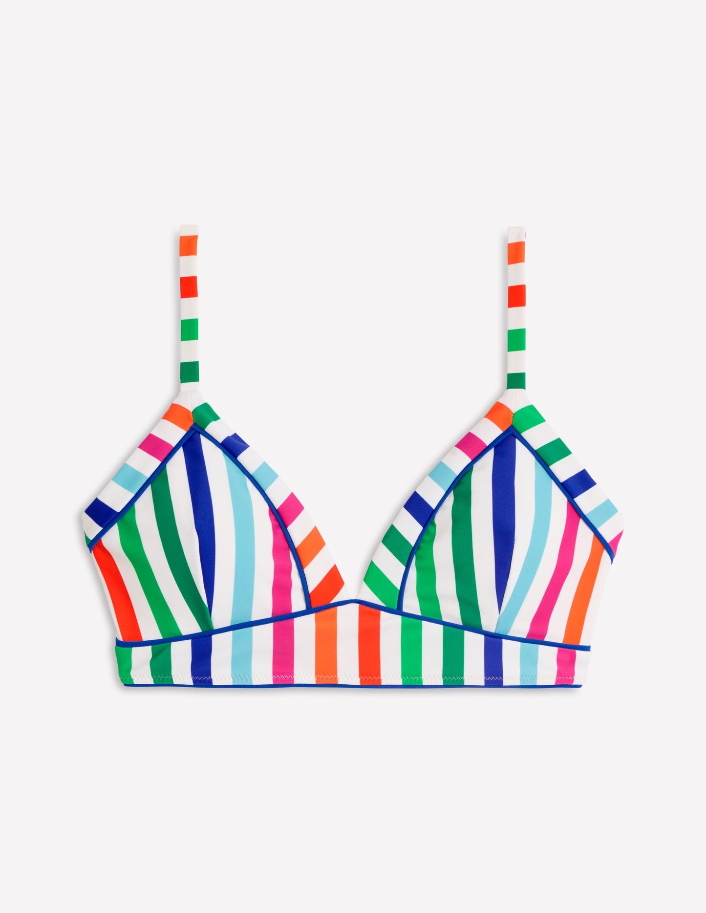Kasos String V Neck Bikini Top-Multi Stripe