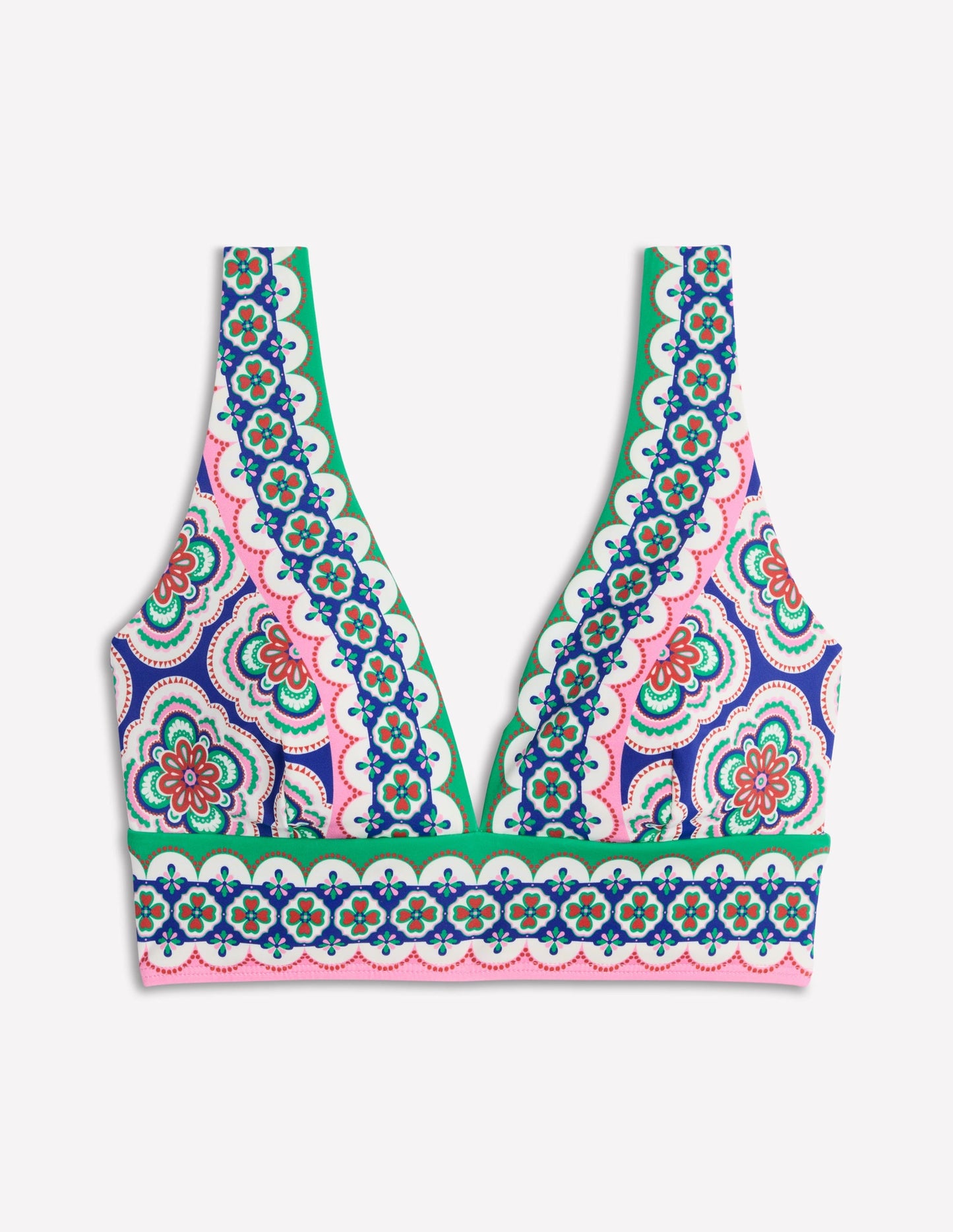 Porto Bikini Top-Bright Blue, Botanic Blush