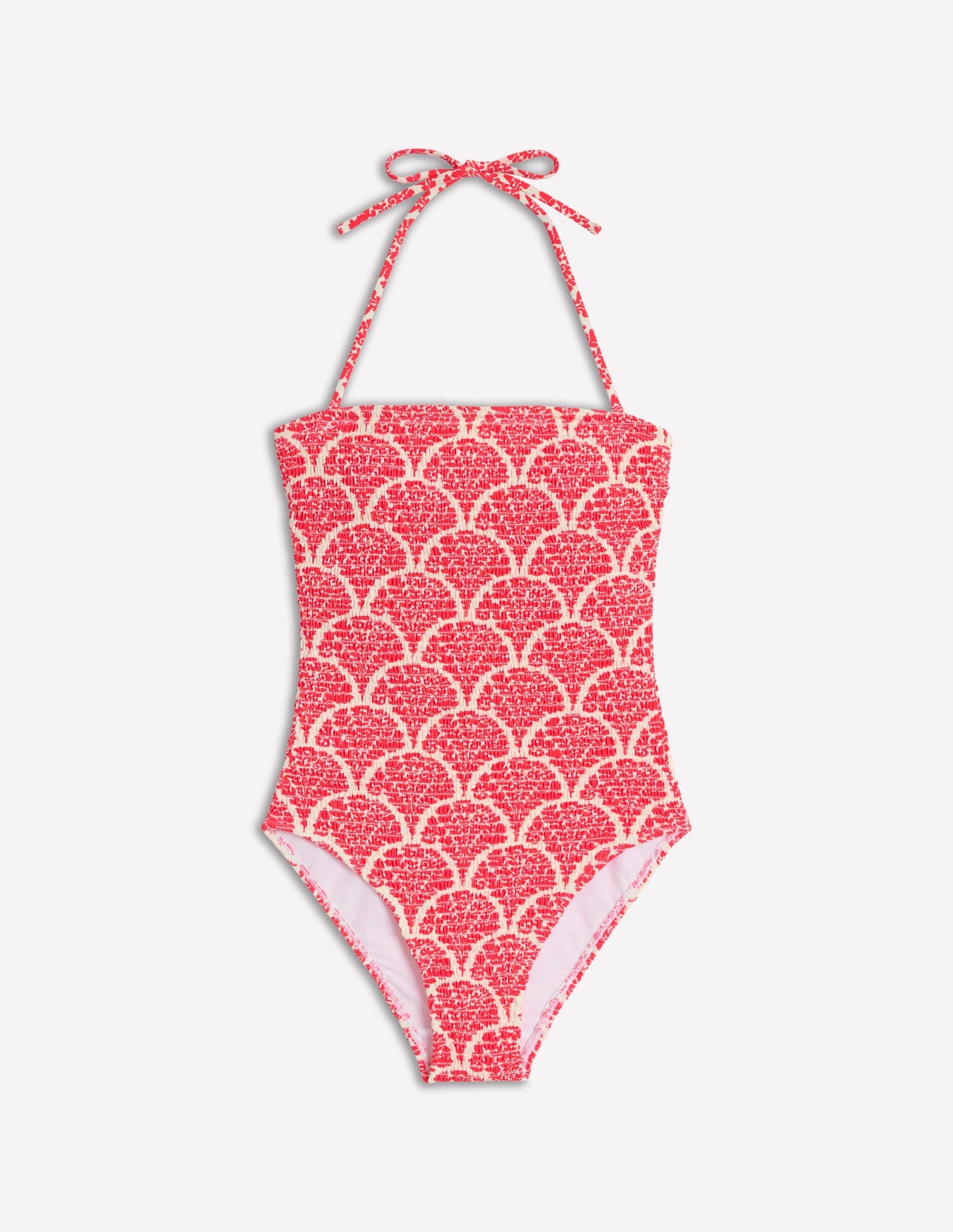 Milos Smocked Swimsuit-Jam Red, Blossomy