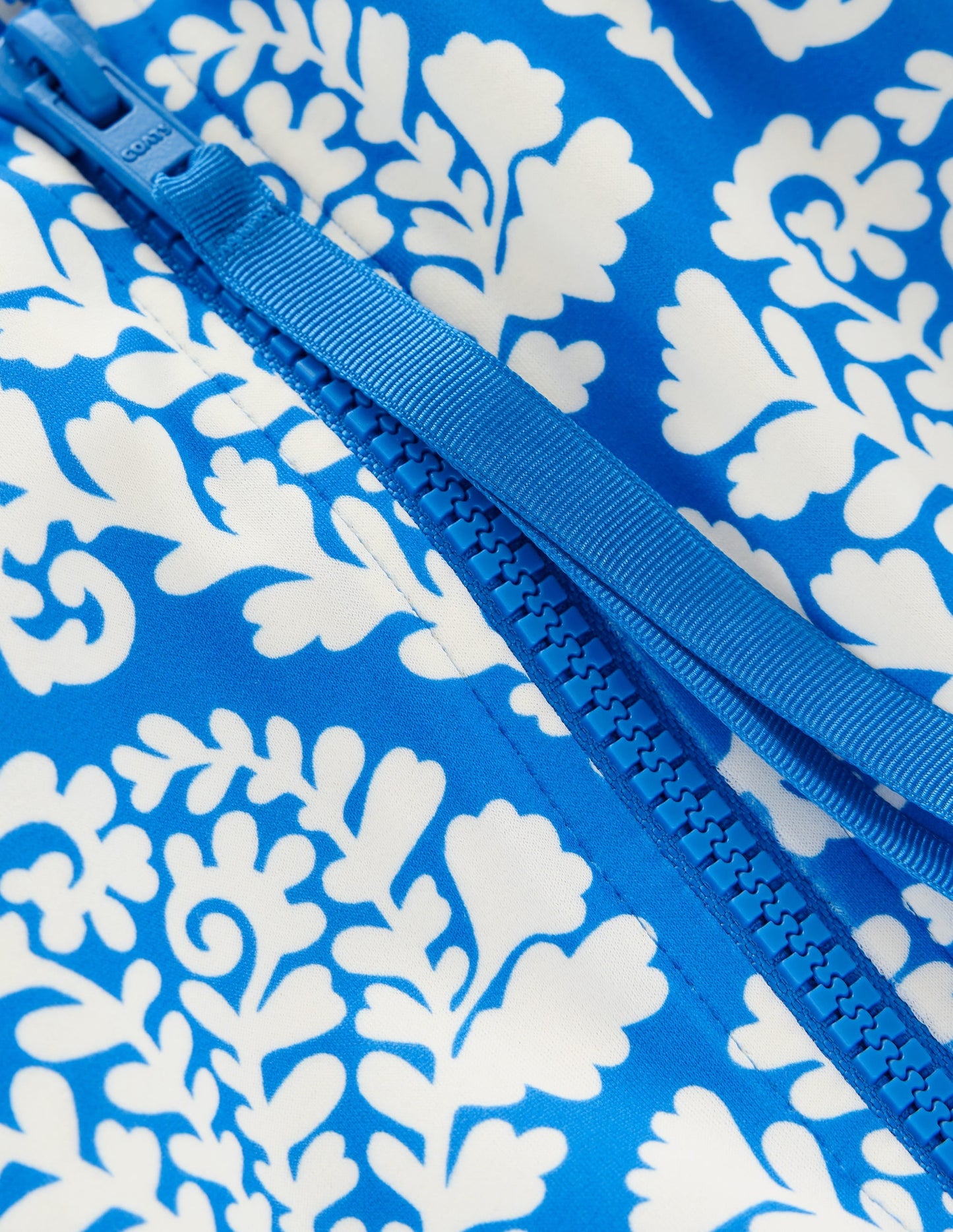 Sporty Zip Back Swimsuit-Bright Blue, Blossomy