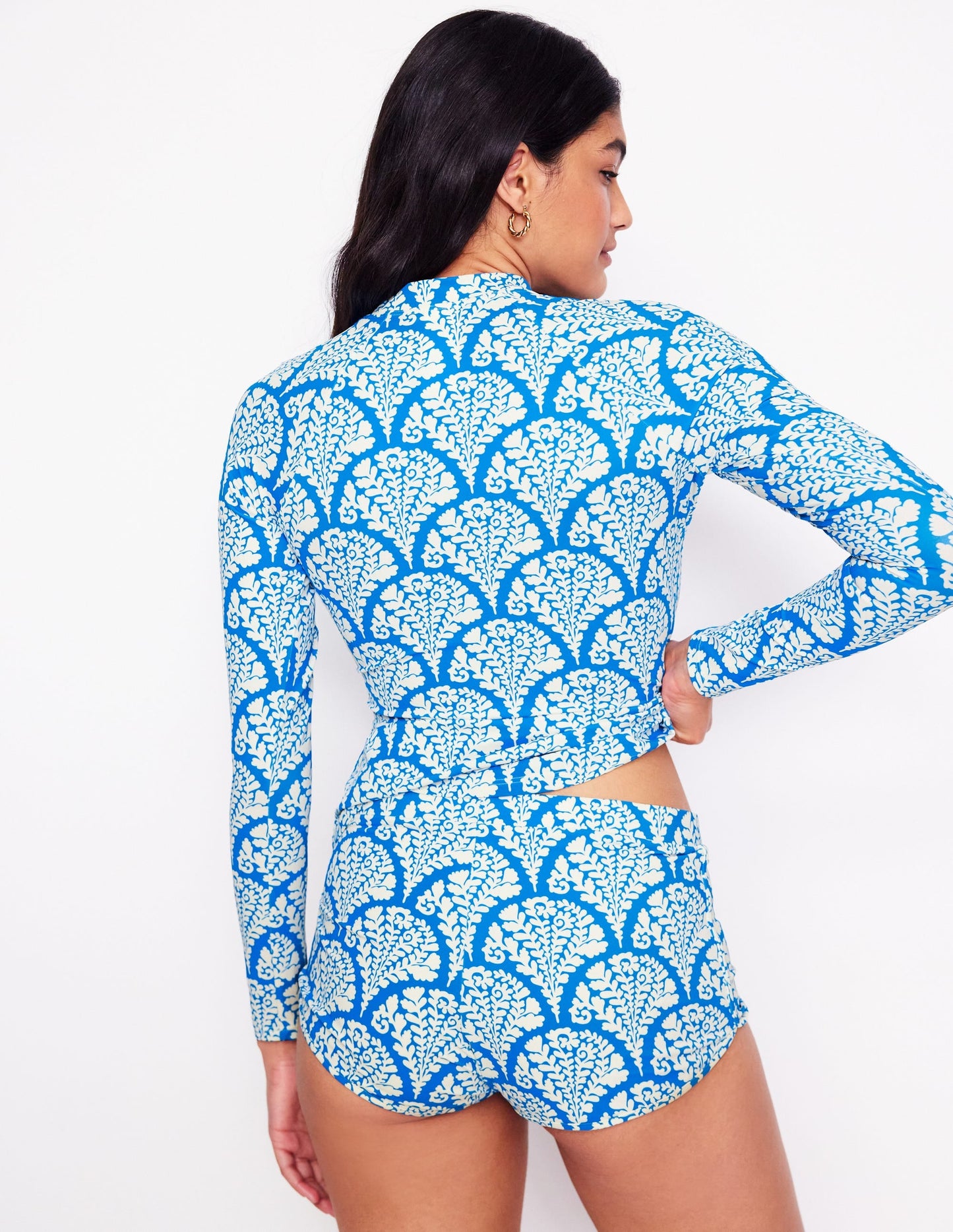 Sun Safe Raglan Rash Vest-Bright Blue, Blossomy