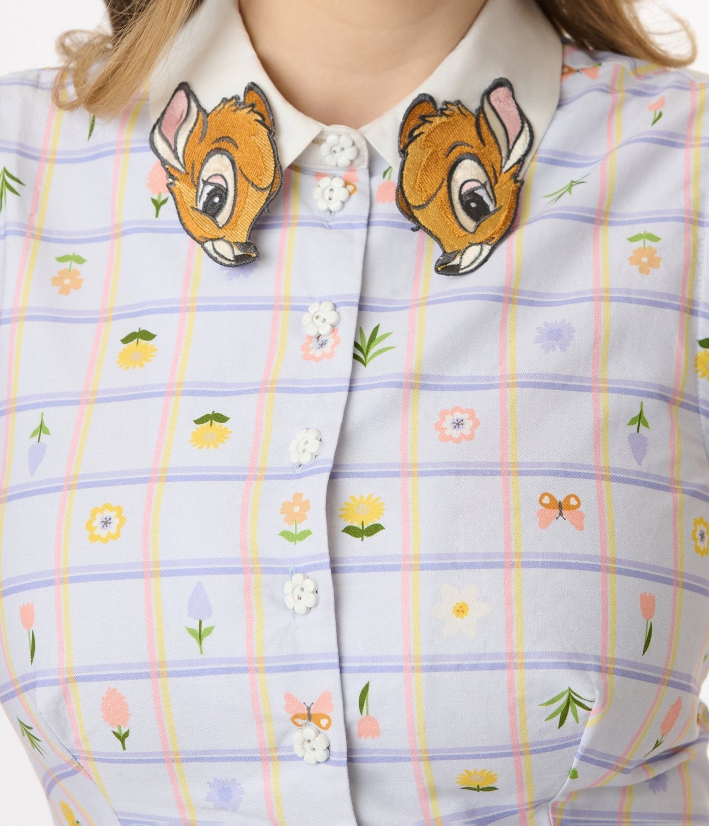 Disney Bambi Collection by Unique Vintage Lavender Spring Plaid Darlene Swing Dress