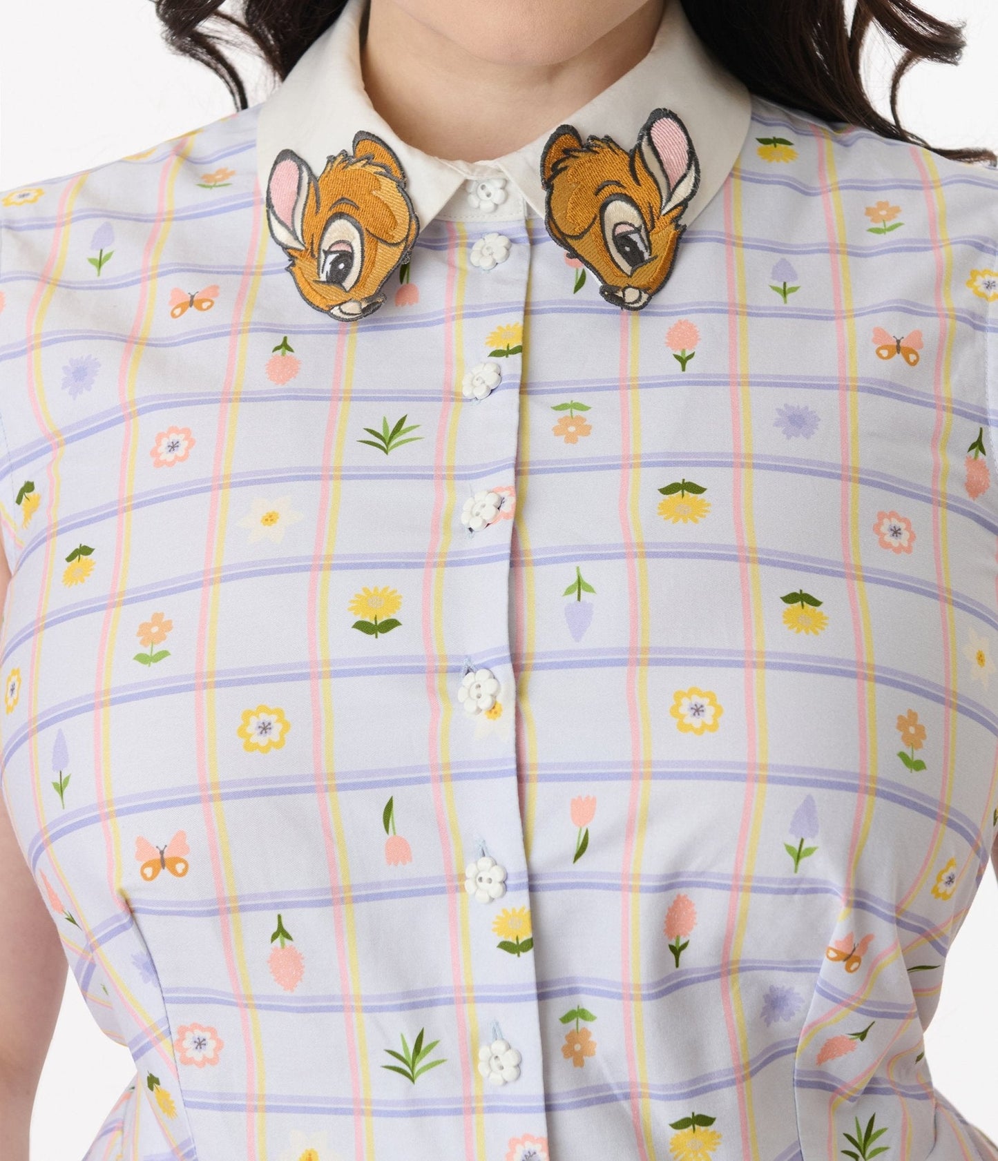 Disney Bambi Collection by Unique Vintage Plus Size Lavender Spring Plaid Darlene Swing Dress