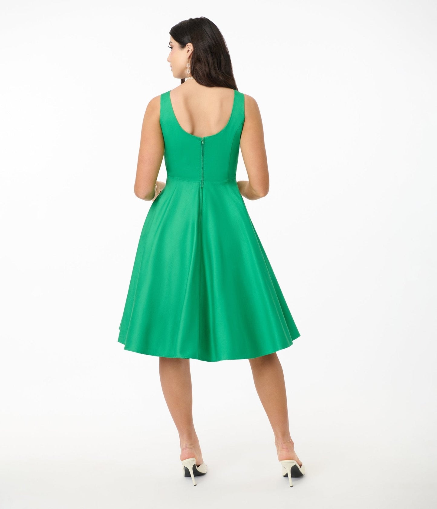 Hell Bunny Green Heidi Cotton Swing Dress